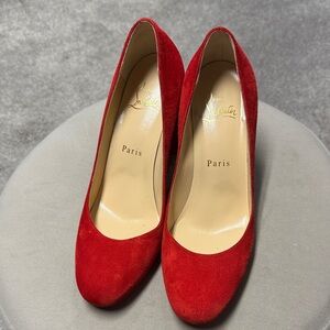 Christian Louboutin Red Suede Heels